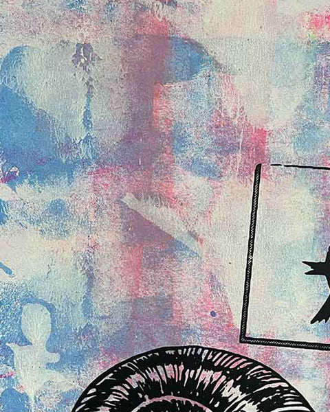 Slow Punk Print by Barrie J Davies, unframed Silkscreen print on paper (hand finished) edition of 1/1, A3 size 29.7 cm x 42 cm.