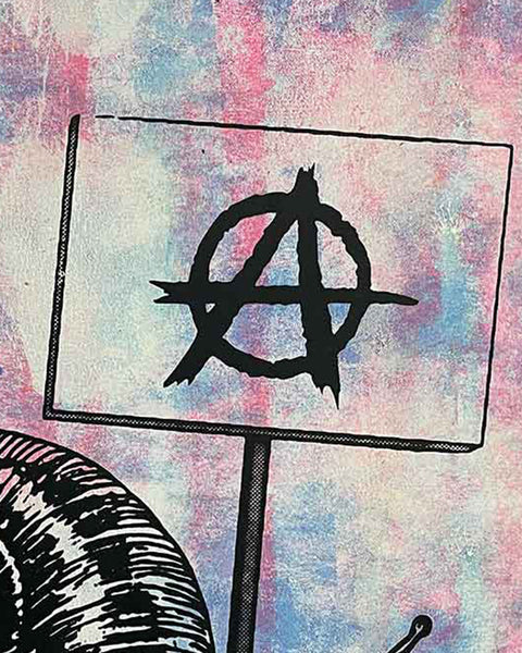 Slow Punk Print by Barrie J Davies, unframed Silkscreen print on paper (hand finished) edition of 1/1, A3 size 29.7 cm x 42 cm.