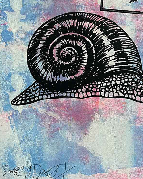 Slow Punk Print by Barrie J Davies, unframed Silkscreen print on paper (hand finished) edition of 1/1, A3 size 29.7 cm x 42 cm.