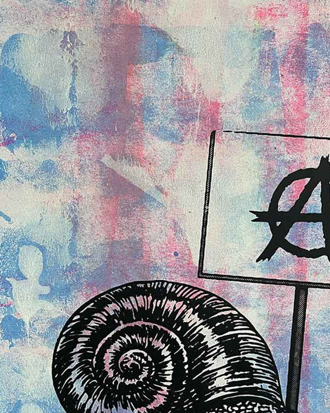 Slow Punk Print by Barrie J Davies, unframed Silkscreen print on paper (hand finished) edition of 1/1, A3 size 29.7 cm x 42 cm.