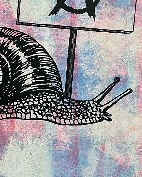 Slow Punk Print by Barrie J Davies, unframed Silkscreen print on paper (hand finished) edition of 1/1, A3 size 29.7 cm x 42 cm.