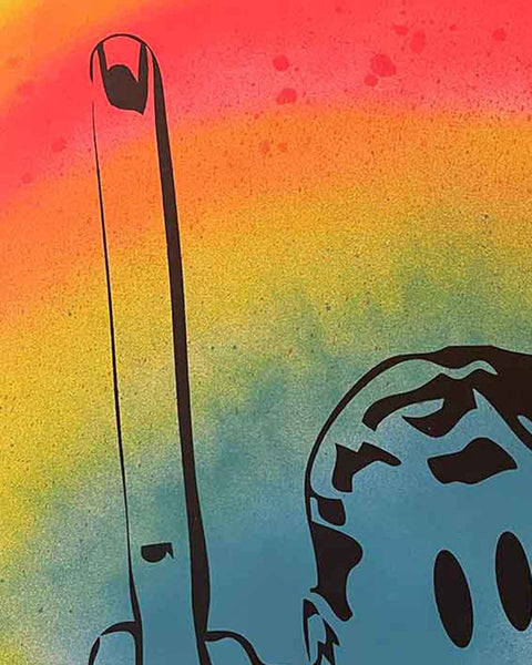 Solar Giving It The Finger Print by Barrie J Davies, unframed Silkscreen print on paper (hand finished) edition of 1/1 - A3 size 29.7cm x 42.0 cm.
