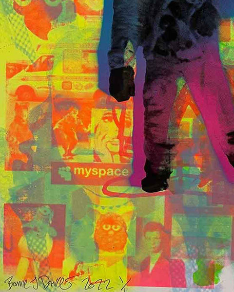 Spaced Man Print by Barrie J Davies, unframed Silkscreen print on paper (hand finished) edition of 1/1, A2 size 42cm x 59.4cm.