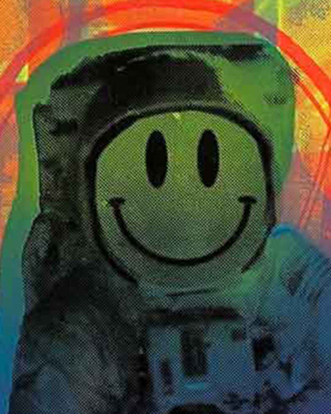 Spaced Man Print by Barrie J Davies, unframed Silkscreen print on paper (hand finished) edition of 1/1, A2 size 42cm x 59.4cm.