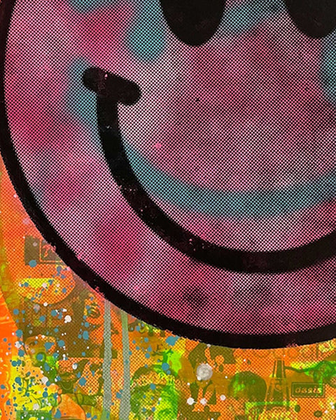 Super Fantastic Happy Now Print by Barrie J Davies, unframed Silkscreen print on paper (hand finished) edition of 1/1 - A2 size 42cm x 59.4cm.