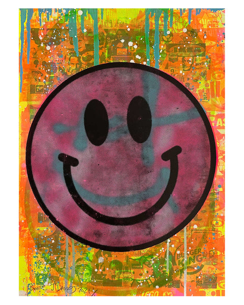 Super Fantastic Happy Now Print by Barrie J Davies, unframed Silkscreen print on paper (hand finished) edition of 1/1 - A2 size 42cm x 59.4cm.