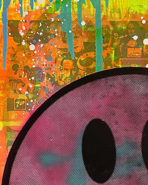 Super Fantastic Happy Now Print by Barrie J Davies, unframed Silkscreen print on paper (hand finished) edition of 1/1 - A2 size 42cm x 59.4cm.