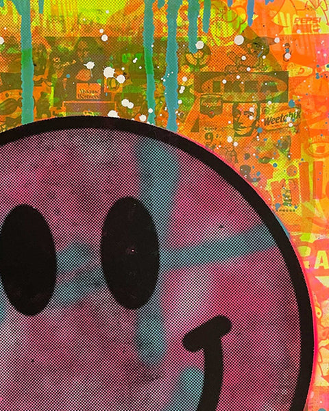 Super Fantastic Happy Now Print by Barrie J Davies, unframed Silkscreen print on paper (hand finished) edition of 1/1 - A2 size 42cm x 59.4cm.