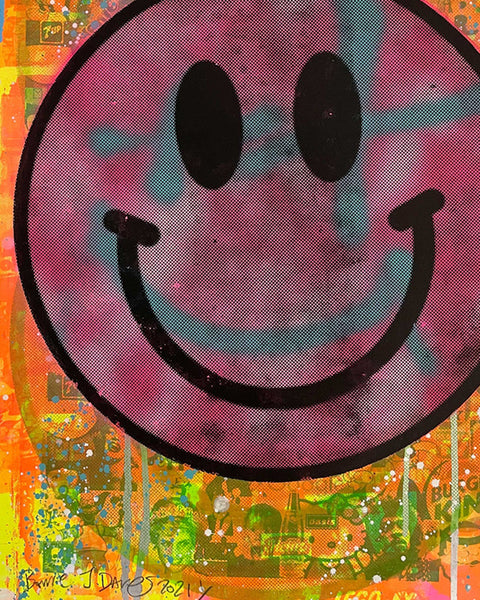 Super Fantastic Happy Now Print by Barrie J Davies, unframed Silkscreen print on paper (hand finished) edition of 1/1 - A2 size 42cm x 59.4cm.