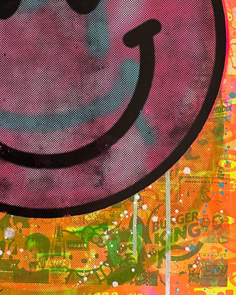 Super Fantastic Happy Now Print by Barrie J Davies, unframed Silkscreen print on paper (hand finished) edition of 1/1 - A2 size 42cm x 59.4cm.