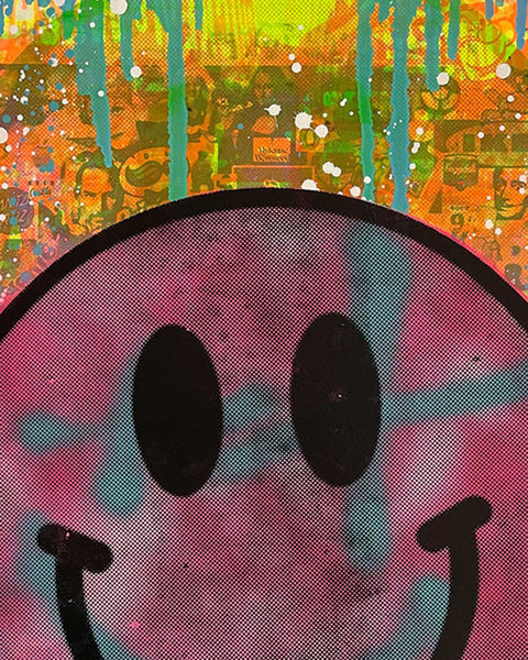 Super Fantastic Happy Now Print by Barrie J Davies, unframed Silkscreen print on paper (hand finished) edition of 1/1 - A2 size 42cm x 59.4cm.