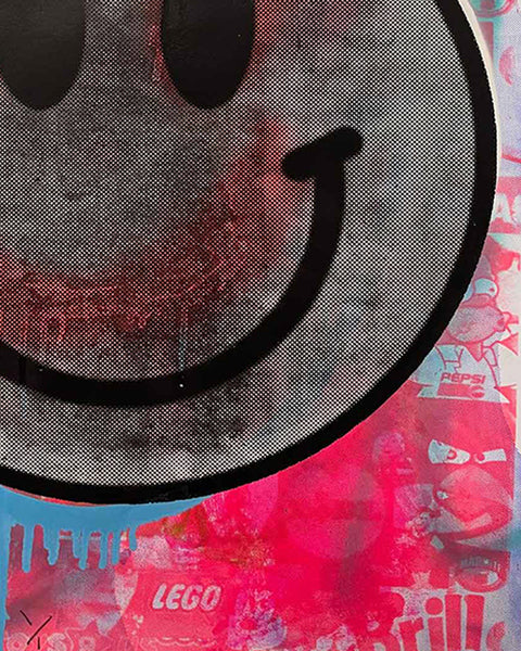 Super Happy Now Print by Barrie J Davies, unframed Silkscreen print on paper (hand finished) edition of 1/1 - A2 size 42cm x 59.4cm.