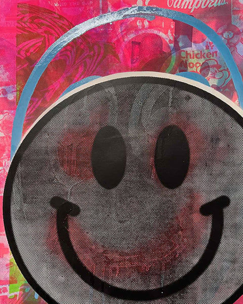 Super Happy Now Print by Barrie J Davies, unframed Silkscreen print on paper (hand finished) edition of 1/1 - A2 size 42cm x 59.4cm.