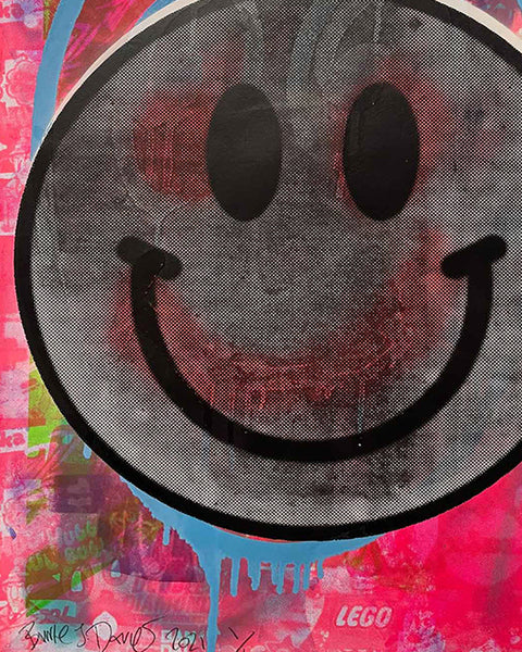 Super Happy Now Print by Barrie J Davies, unframed Silkscreen print on paper (hand finished) edition of 1/1 - A2 size 42cm x 59.4cm.