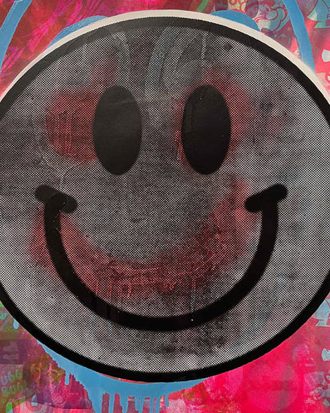 Super Happy Now Print by Barrie J Davies, unframed Silkscreen print on paper (hand finished) edition of 1/1 - A2 size 42cm x 59.4cm.