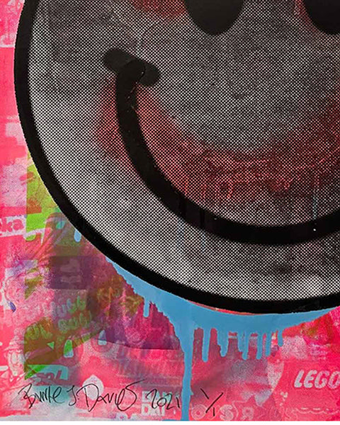 Super Happy Now Print by Barrie J Davies, unframed Silkscreen print on paper (hand finished) edition of 1/1 - A2 size 42cm x 59.4cm.