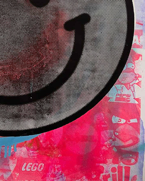 Super Happy Now Print by Barrie J Davies, unframed Silkscreen print on paper (hand finished) edition of 1/1 - A2 size 42cm x 59.4cm.