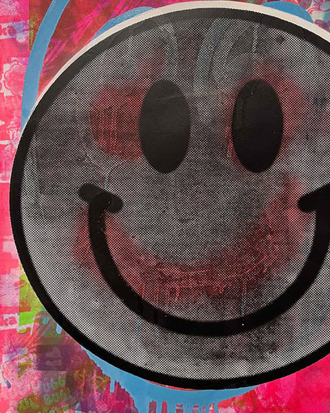 Super Happy Now Print by Barrie J Davies, unframed Silkscreen print on paper (hand finished) edition of 1/1 - A2 size 42cm x 59.4cm.