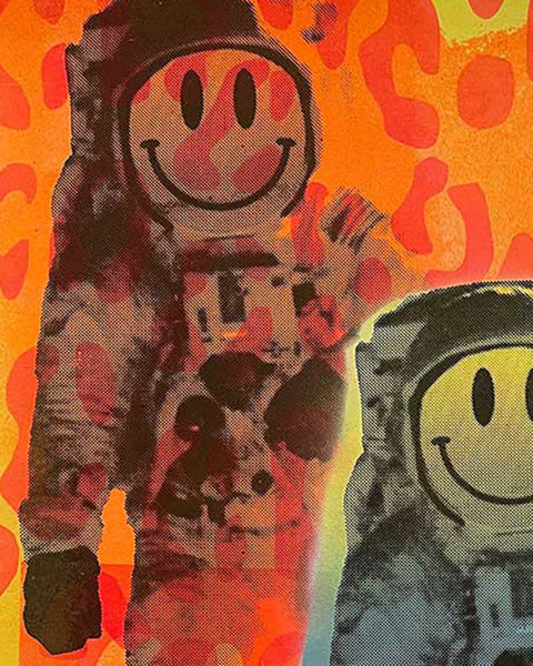 Super Spaced Man Print by Barrie J Davies, unframed Silkscreen print on paper (hand finished) edition of 1/1, A2 size 42cm x 59.4cm.