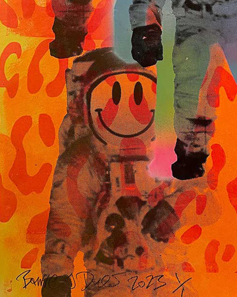 Super Spaced Man Print by Barrie J Davies, unframed Silkscreen print on paper (hand finished) edition of 1/1, A2 size 42cm x 59.4cm.