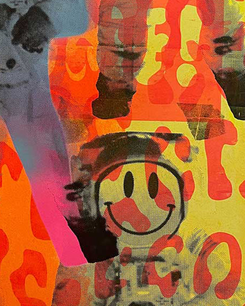 Super Spaced Man Print by Barrie J Davies, unframed Silkscreen print on paper (hand finished) edition of 1/1, A2 size 42cm x 59.4cm.