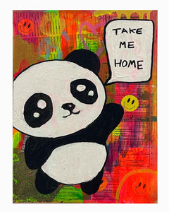 Take Me Home Painting by Barrie J Davies 2024, Mixed media on Canvas, 21 cm x 29 cm, Unframed and ready to hang.