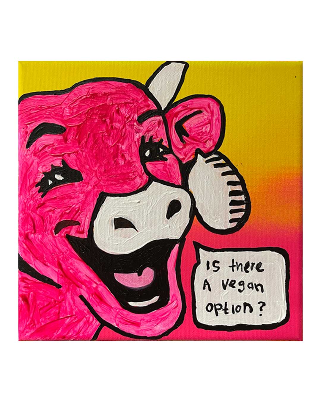 Kung Fu Painting by Barrie J Davies 2024, Mixed media on Canvas, 20 cm x 20 cm, Unframed and ready to hang.