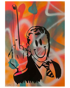 Wild Giving It The Finger Print by Barrie J Davies, unframed Silkscreen print on paper (hand finished) edition of 1/1 - A3 size&nbsp;29.7cm x 42.0 cm.
