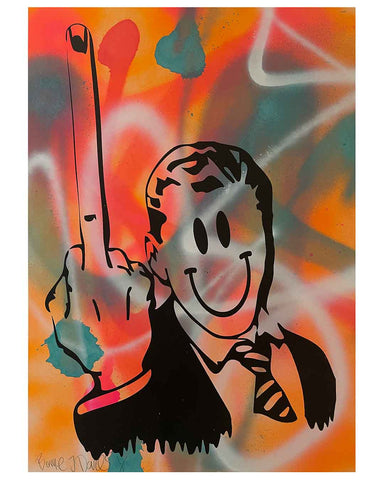Wild Giving It The Finger Print by Barrie J Davies, unframed Silkscreen print on paper (hand finished) edition of 1/1 - A3 size&nbsp;29.7cm x 42.0 cm.