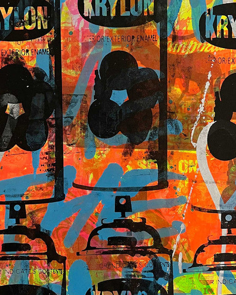 Wild Style Tagged Print by Barrie J Davies, unframed Silkscreen print on paper (hand finished) edition of 1/1 - A2 size 42cm x 59.4cm.