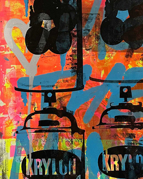 Wild Style Tagged Print by Barrie J Davies, unframed Silkscreen print on paper (hand finished) edition of 1/1 - A2 size 42cm x 59.4cm.