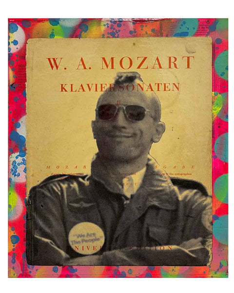 You Talking to me Painting by Barrie J Davies, Mixed media on Canvas, 35cm x 28cm, Unframed and ready to hang.