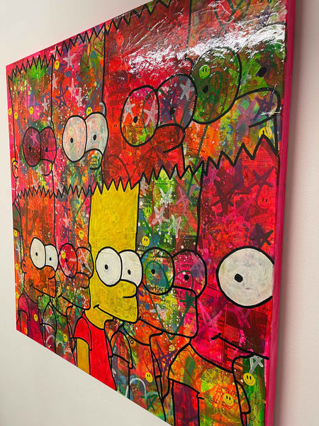 Bartism Painting by Barrie J Davies 2022, Mixed media on Canvas, 100cm x 100cm, Unframed.