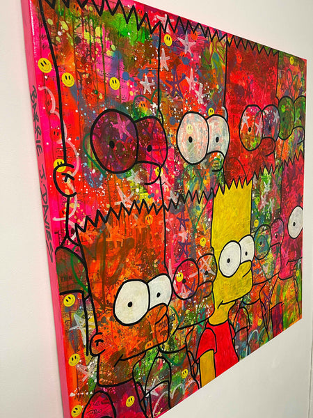 Bartism Painting by Barrie J Davies 2022, Mixed media on Canvas, 100cm x 100cm, Unframed.