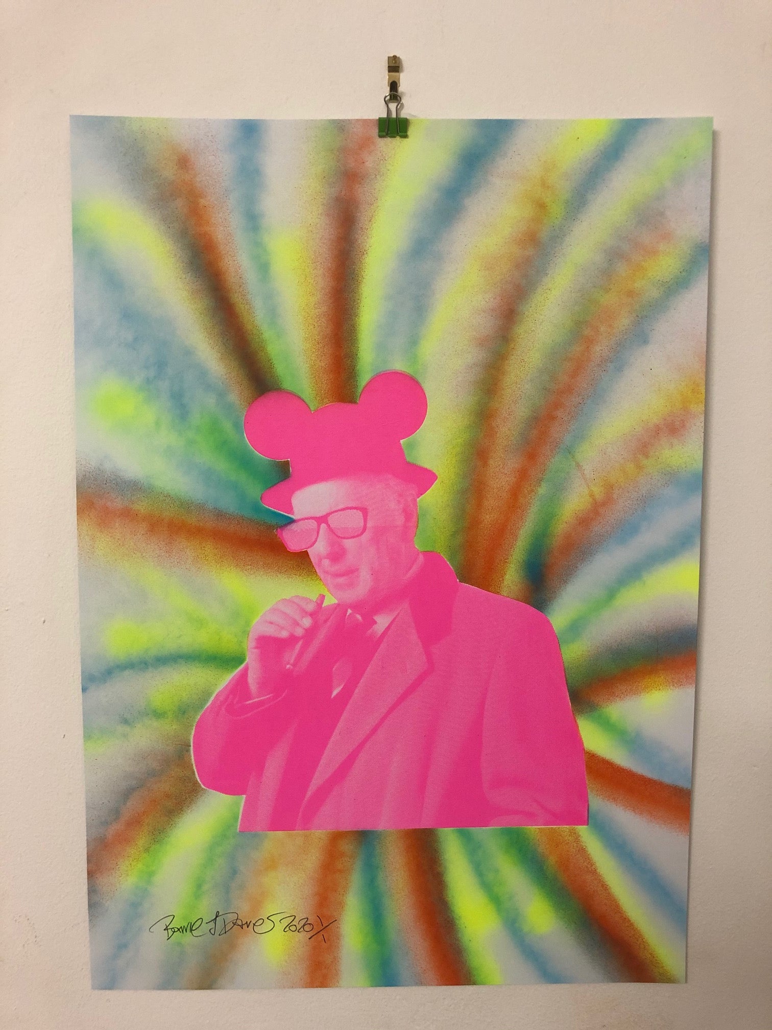 Mind the Business psychedelic Print by Barrie J Davies 2020  - unframed Silkscreen print on paper (hand finished) edition of 1/1 - A2 size 42cm x 59.4cm