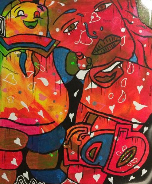 Sweet Dreams by Barrie J Davies 2015, Mixed media on Canvas, 50cm x 60cm, Unframed. Barrie J Davies is an Artist - Pop Art and Street art inspired Artist based in Brighton England UK - Pop Art Paintings, Street Art Prints & Editions available.
