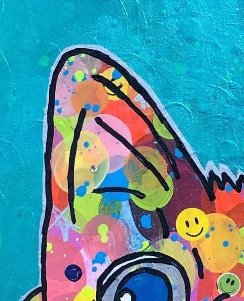Blue Cosmic Moggy Painting - BARRIE J DAVIES IS AN ARTIST