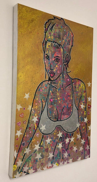 Breathe by Barrie J Davies 2018, mixed media on canvas, Unframed, 50cm x 75cm. Barrie J Davies is an Artist. He is a Pop Art & Street art inspired Artist based in Brighton England UK. Shop Pop Art Paintings, Street Art Prints & Editions with free postage. 