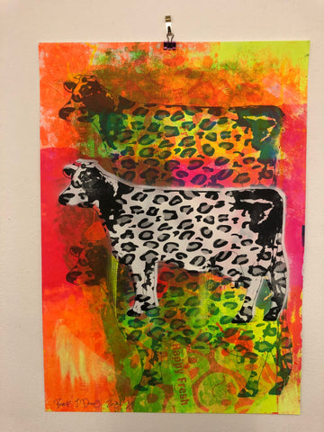 Crazy Cow Print - BARRIE J DAVIES IS AN ARTIST