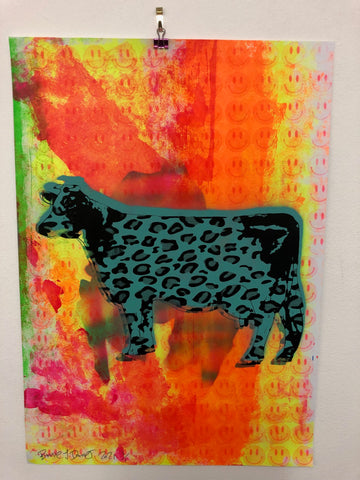 Crazy Cow Print - BARRIE J DAVIES IS AN ARTIST