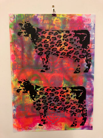 Crazy Cow Print - BARRIE J DAVIES IS AN ARTIST