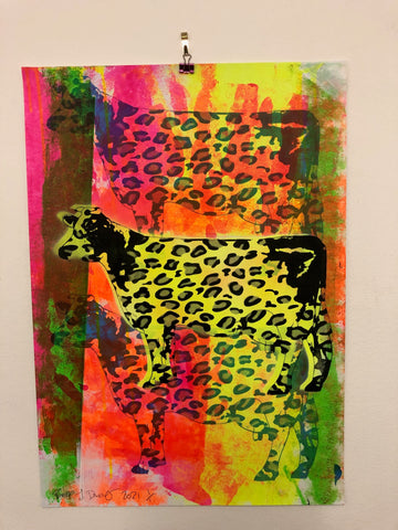 Crazy Cow Print - BARRIE J DAVIES IS AN ARTIST