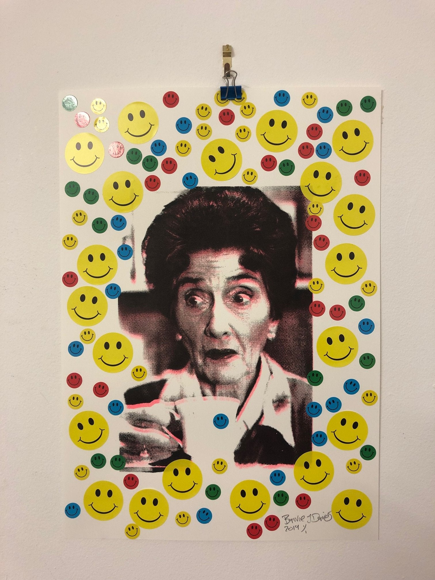 Disco Dot Print by Barrie J Davies 2019 - unframed screen print on paper (hand finished) edition of 1/1 - A3 size 29cm x 42cm. Barrie J Davies is an Artist - Pop Art and Street art inspired Artist based in Brighton England UK - Pop Art Paintings, Street Art Prints & Editions available.
