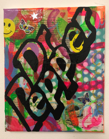 Dr Who? by Barrie J Davies 2019, Mixed media on Canvas, 20cm x 25cm, Unframed. Barrie J Davies is an Artist - Pop Art and Street art inspired Artist based in Brighton England UK - Pop Art Paintings, Street Art Prints & Editions available. 