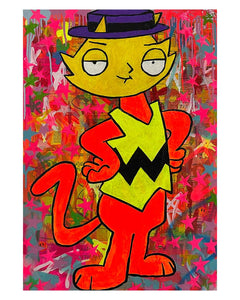 Face Shopping Painting by Barrie J Davies 2023, Mixed media on Canvas, 50cm x 75cm, Unframed and ready to hang.