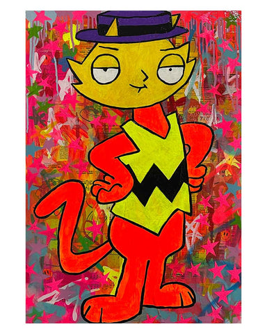Face Shopping Painting by Barrie J Davies 2023, Mixed media on Canvas, 50cm x 75cm, Unframed and ready to hang.