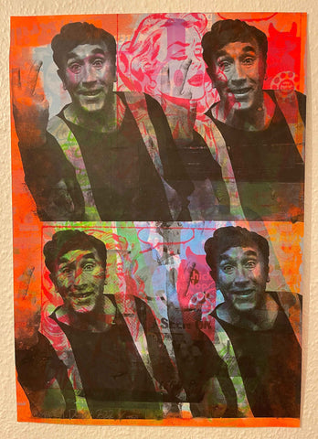 Frankie Says Relax Man Print by Barrie J Davies 2022 - unframed Silkscreen print on paper (hand finished) edition of 1/1 - A2 size 42cm x 59.4cm.