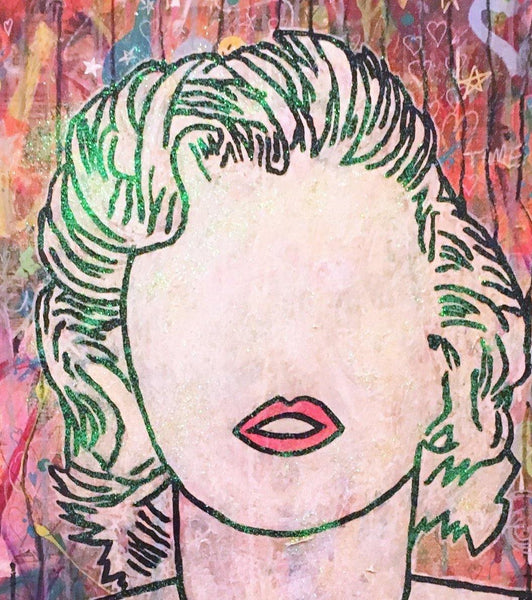 Ghost Star by Barrie J Davies 2018, Mixed media on Canvas, 90cm x 90cm, Unframed.  Barrie J Davies is an Artist - Pop Art and Street art inspired Artist based in Brighton England UK - Pop Art Paintings, Street Art Prints & Editions available.