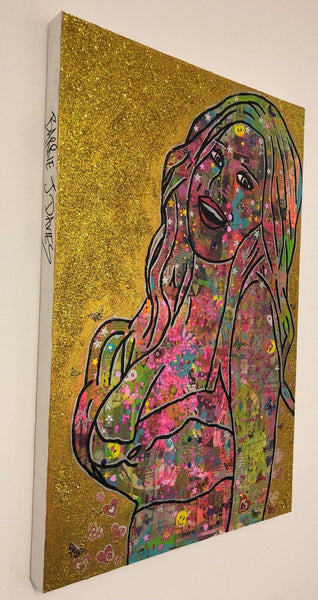Graffiti girl by Barrie J Davies 2019, mixed media on canvas, Unframed, 50cm x 75cm. Barrie J Davies is an Artist - Pop Art and Street art inspired Artist based in Brighton England UK - Pop Art Paintings, Street Art Prints & Editions available.