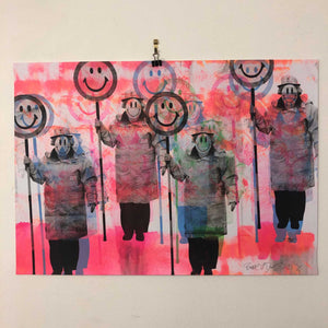 Happy Lady Landscape Print - BARRIE J DAVIES IS AN ARTIST